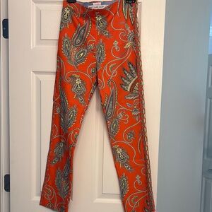 Gretchen Scott Designs Orange and Green Straight Leg Pants